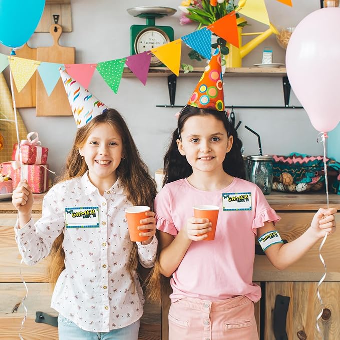Video Game Birthday Decorations, Games Theme Birthday Party Decoration Sign for Boys Girls,Kids Activity Cards, What's Your Game Name, Activity Decoration Supplies