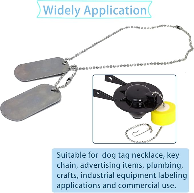32ft 304 Stainless Steel #10 Beaded Ball Chain with 10pcs Connectors, 4.5mm Replacement Bead Chain Cord for Dog Tag, Necklace Chain, Plumbing Applications