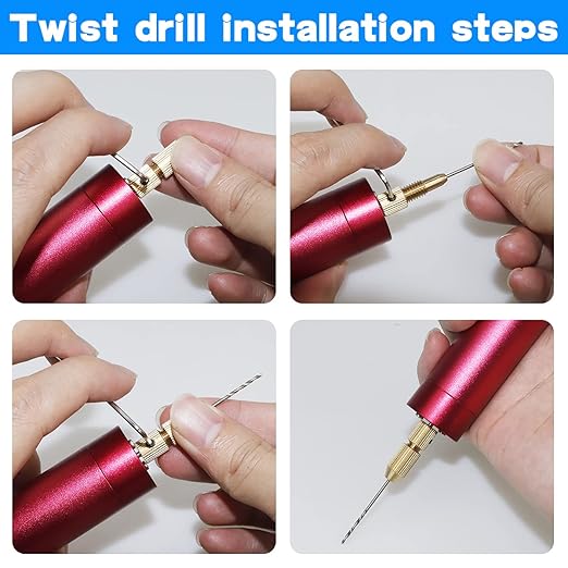 Electric Mini Drill with 10 Pcs Twist Drills Bits (0.81.2mm) and 200 Pieces Eye Screw for Resin, Plastic,Wood Polymer, DIY Jewelry, Key Chain Making, ZYdrill set