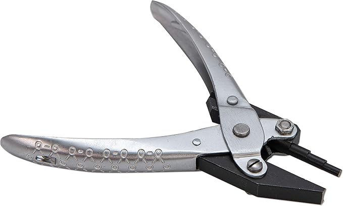 The Beadsmith 3-Step Round and Concave Nose Parallel Plier, Loops 3, 4, 5mm, 5.5 inches (140mm), Steel Tool for Jewelry Making, with Spring