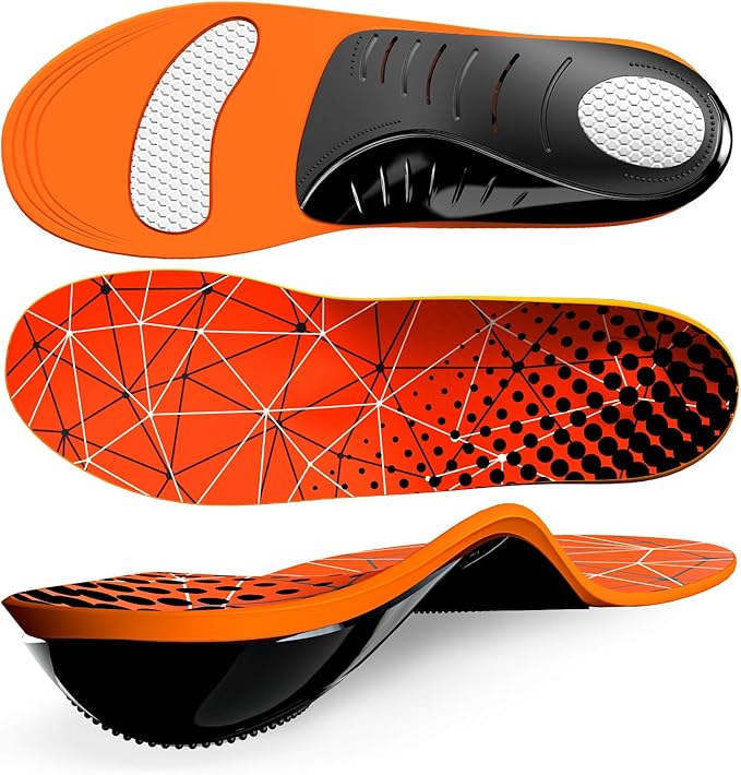 Plantar Fasciitis Arch Support Insoles - Welnove Heavy Duty High Arch Inserts Standing All Day, Fatigue Reduce - Orthotic Cushions for Foot Pain, Flat Feet, Heel Spurs, Man & Women, Fit Most Shoes (S)