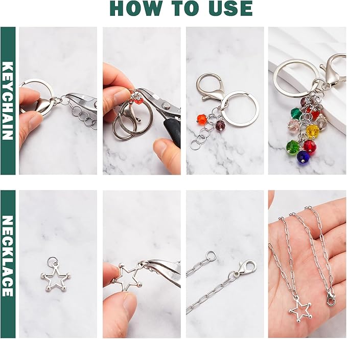 2000Pcs 5mm Stainless Steel Open Jump Rings 21 Gauge Thick Metal O Rings Single Loop Connectors for Jewelry Necklaces Bracelet Earrings Keychains Chainmail DIY Making
