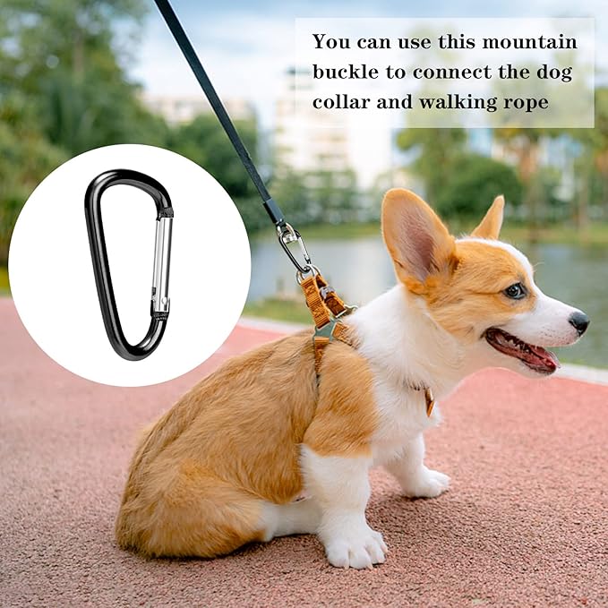 Carabiner Clips, Upins Aluminum Locking Spring Hook Keychain D Shape Heavy Duty Buckle Pack Carabiners Clip Lock Snap Hooks Backpack Clip