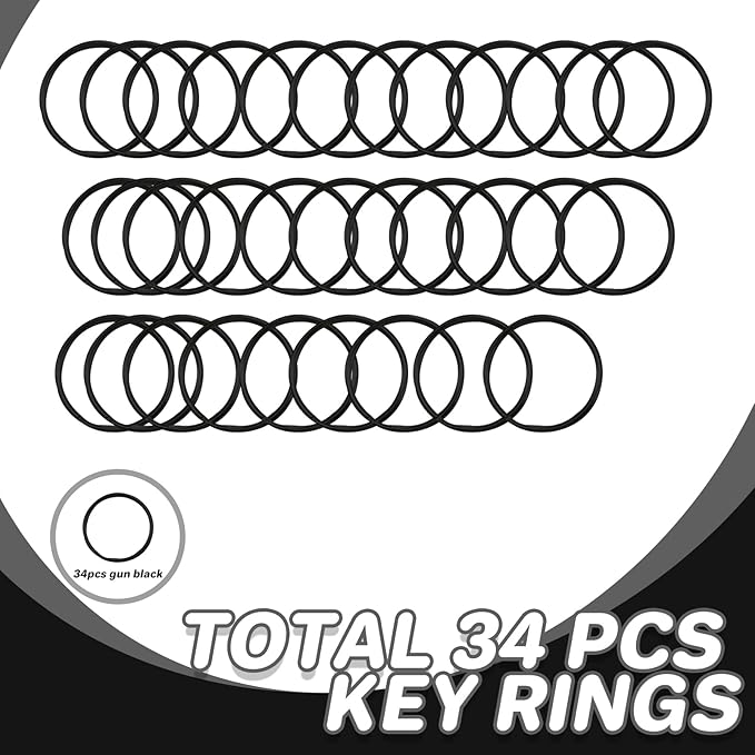Keychain, 68PCS Swivel Snap Hooks with Key Rings, Metal Lobster Claw Clasp,34PCS Keychains Clips Hooks and 34PCS Key Chain Rings,Keychain Rings for DIY Crafts,Jewelry Making (Black)
