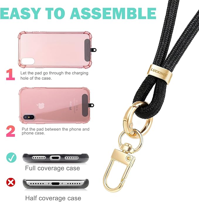 Phone Lanyard for Cellphone Case, Phone Wrist Strap for Case, With Lip Balm Holder Keychain Cap