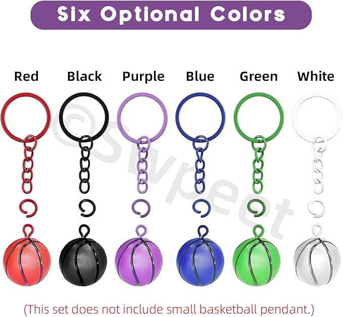 Swpeet 372Pcs 6 Colors 25mm - 1Inch Key Chain Rings Kit, Includes 72Pcs 25mm Keychain Rings with Chain, 150Pcs Open Jump Ring and 150Pcs Screw Eye Pins for DIY Crafts and Jewelry Making