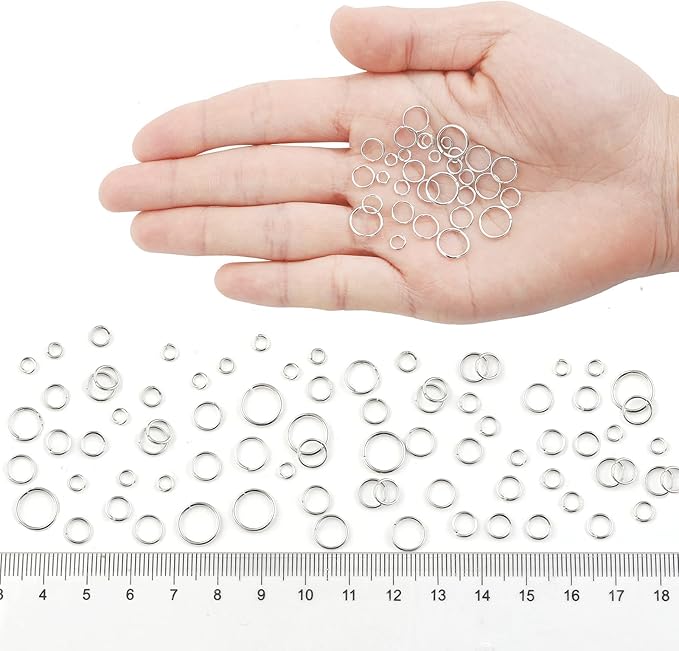 Silver Jewelry Jump Rings Open Jump Rings for Jewelry Making 4mm 5mm 6mm 7mm 8mm 10mm O Ring for DIY Bracelet Earrings Necklace Jewelry Findings Connectors Jumprings