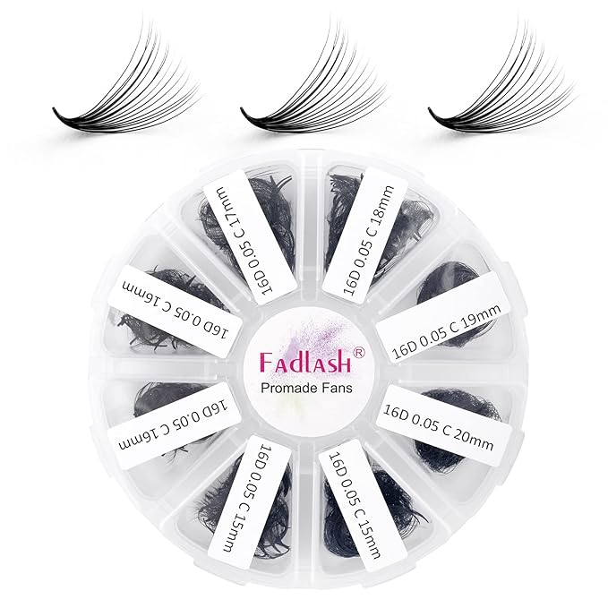 Lash Extension 1000pcs Mixed Premade Fans Eyelash Extensions D Curl Promades Eyelash Volume Lash Extensions Loose Fans Pre Made Volume Lashes Pointed Base (16D-0.05D, 15-20mm)