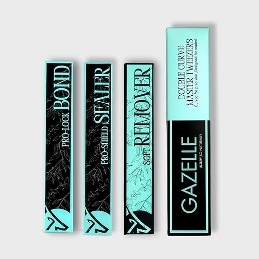 Gazelle Cluster Lash Glue Kit - Lash Bond, Sealer & Remover with Precision Lash Tweezers for DIY Lash Extensions |lash Glue for Eyelash Clusters Long-Lasting Hold & Easy Application