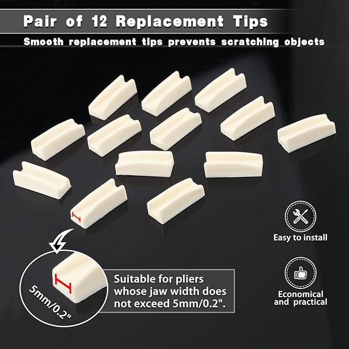 Flat Nose Plier Replacement Tips with Storage Box Pair of 12 Replacement Jaws for Flat Nose Pliers Parallel Pliers Jewelry Tool Jewelry Making Pliers Tool