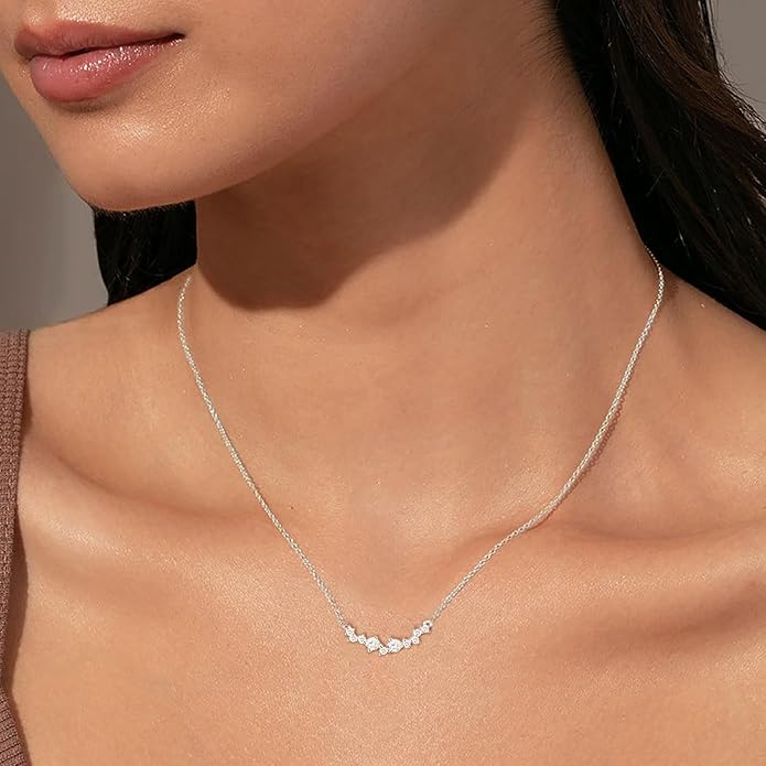 Luxval Diamond Pendant Gold Necklace for Women，Dainty 18k Gold Plated Choker Necklaces Simple Gold Jewelry Gifts for Women Girls