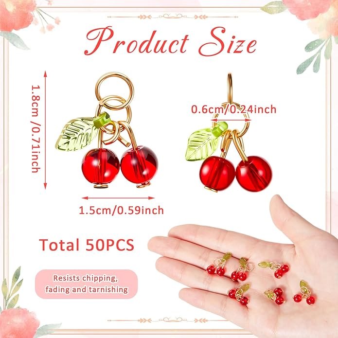 Jetec 50 Pieces Resin Charm Pendant Jewelry Finding Charm DIY Decor Making Resin for Women Bracelet Necklace Earrings Keychain Craft