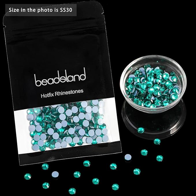 Beadsland Hotfix Rhinestones, 1440pcs Flatback Crystal Rhinestones for Crafts Clothes DIY Decoration, Blue Zircon, SS16, 3.8-4.0mm