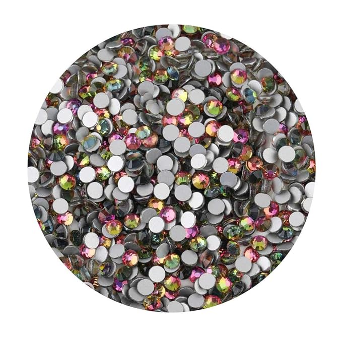 beadsland Flat Back Crystal Rhinestones Round Gems, Rainbow (1.9-2.0mm) SS6/1440pcs