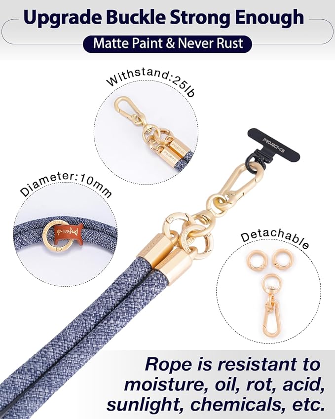 project-cb Cell Phone Lanyard ×1, Tether Tab ×2, Universal Adjustable Phone Strap, Crossbody, Neck Phone Lanyard, Rope Strap