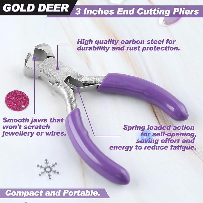 3 Inches Mini End Cutting Pliers Precision End Nippers Zipper Install Tool Nail Puller Tool Small Wire Cutter For Guitar Strings Beading Jewellery Making Tool Shoes Repair Tool
