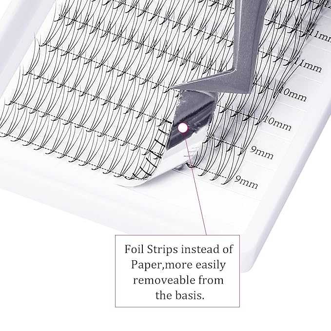 Eyelash Extension 3D 0.07 Volume Premade Fans Mix Tray Premade Fans Eyelash Extensions D Curl Lash Extension Supplies by FADLASH (3D-0.07-D, 8-14mm)