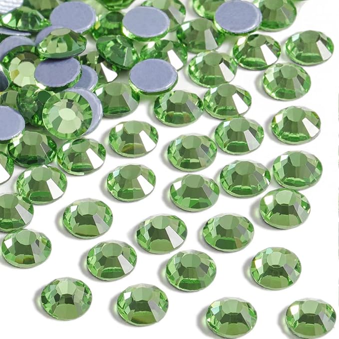 Beadsland Hotfix Rhinestones, 1440pcs Flatback Crystal Rhinestones for Crafts Clothes DIY Decorations, Light Green, SS16, 3.8-4.0mm