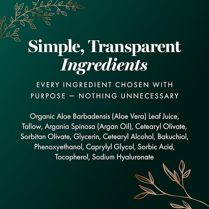 Bison Tallow Face Moisturizer & Neck Cream - Hydrating Moisturizer Face Cream with Bakuchiol and Hyaluronic Acid, Anti Aging Face Cream for Women, Grass-Fed, Fragrance Free 2 oz