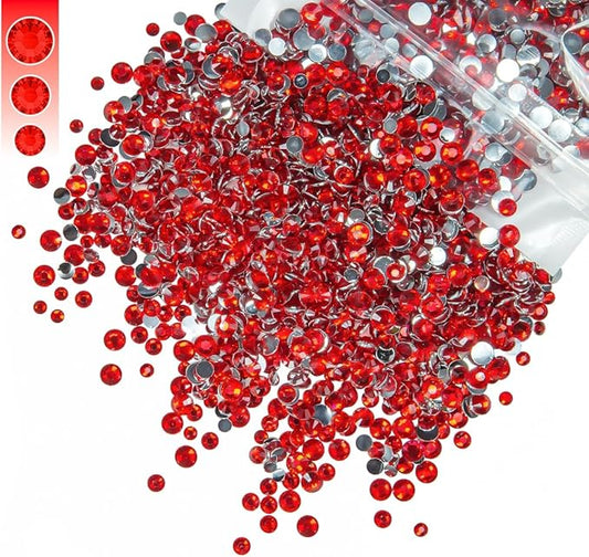 3mm 4mm 5mm Mix Bag Resin Rhinestones for Crafting Flatback Jelly Stones Bulk Diamonds Crystals Gems Charms for Nails Face Eyes Makeup Mugs Tumblers Bottles DIY Crafts Clothes Shoes