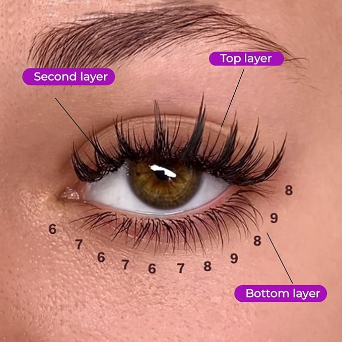SAIGON LASH Feather Effect Promade Fans – 9D Wispy Volume Lashes, CC Curl 0.07, Mixed Length 6–13mm, Loose Handmade Extensions for Lash Artists (Black-CC-0.07-6 - 13mm)