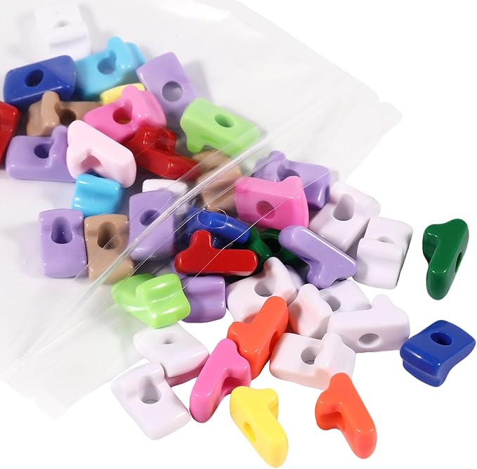 40 PCS Number Beads 3D Focal Bead Acrylic Loose for Jewelry Making Bracelet Necklaces Keychain Phone Bag Chain Key Chains (Mixed Color 1)