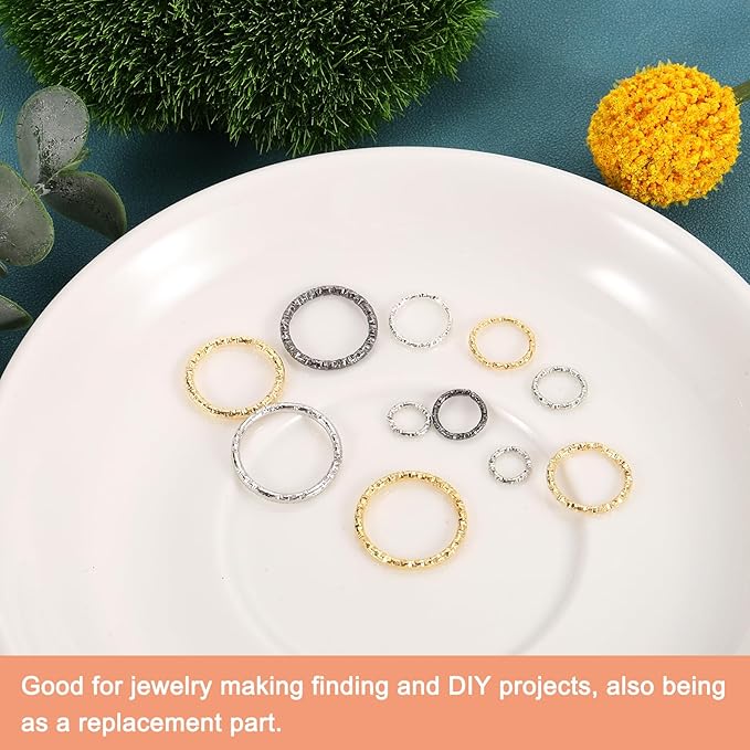 uxcell 50Pcs Open Jump Rings, 20mm Twisted O-Ring Connectors for DIY Crafts Bracelet Necklaces Jewelry Making, Multi Color