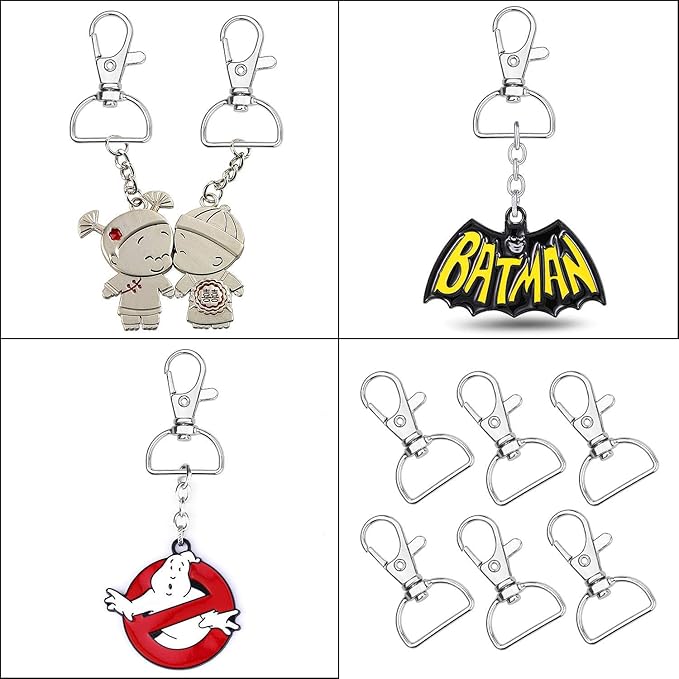 Acrux7 100 Pack Lobster Claw Clasps for Keychains 3/4 inch Lanyard Clips D Ring Swivel Clasp Hook Metal Lobster Clasp for Key Chain, Crafts and Purse DIY Lanyard Making