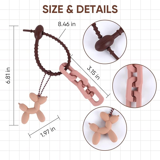 Cute Balloon Dog Keychain, Purse Bag Backpack Charms Girl Keychains Accessories Keyrings Car Key Chain