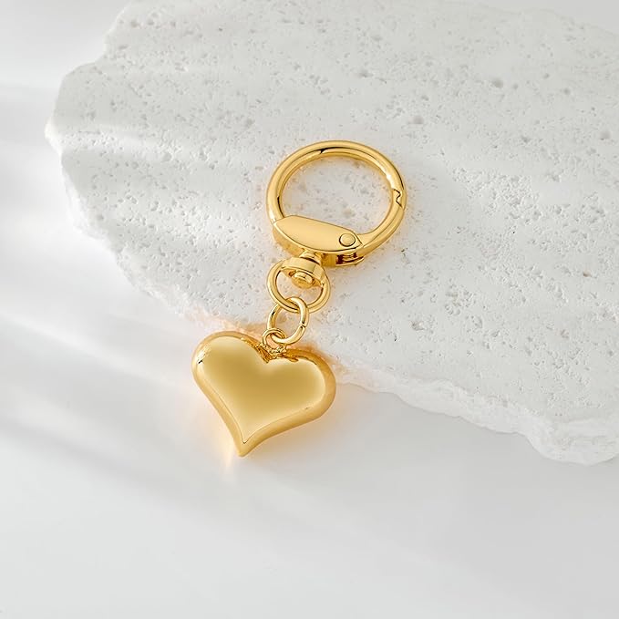 Heart KeyChain for Women Bagchain Gold Silver Fashion Keychains Accessories