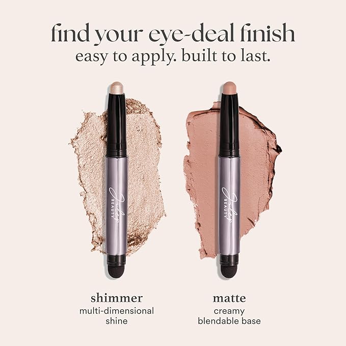 Julep Eyeshadow 101 Cream-to-Powder Waterproof Shadow Stick – Silver Moonlight Shimmer – Long-Lasting, Crease-Proof, Medium Golden-Beige Shimmer Eyeshadow with Built-in Smudger