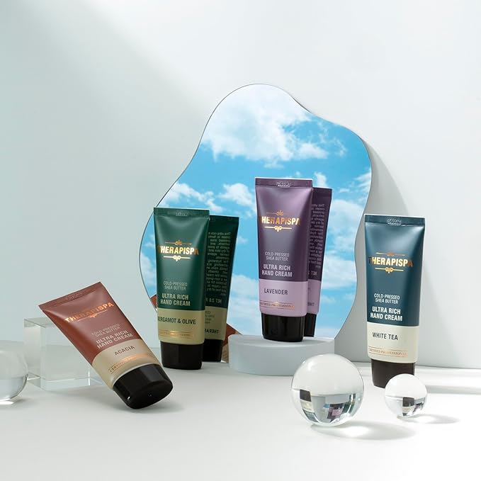 THERAPISPA Ultra Rich Hand Cream – Intensive Hydration & Repair for Dry, Chapped Hands | Enriched with Shea Butter, Ceramides, Niacinamide (B3) & Panthenol (B5) (White Tea, 2.0 oz, Pack of 1)