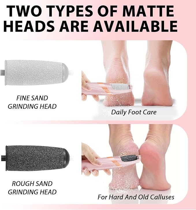 Electric Foot File with Urea Cream, Rechargeable Callus Remover, Peach Scented Moisturizing Treatment, Portable Cracked Heel Stick for Dry and Cracked Feet, Pink and Rose Gold