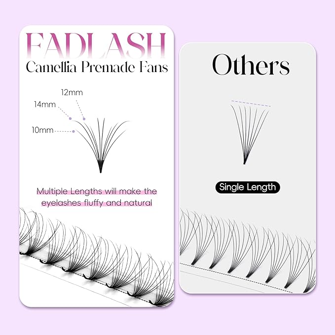 FADLASH Premade Lash Fans D Curl Premade Fans Eyelash Extensions 10D 0.07 Volume Lash Fans Premade Handmade Premade Lash Extensions Fans (10D-0.07-D, SCH)