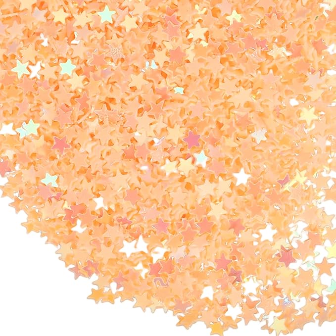 uxcell 1.94oz(55g) Star Glitter Confetti, 3mm Art Craft Glitter Holographic Sequins Table Confetti Laser Sequins for Crafts DIY Nail and Party Wedding Festival Decoration, Champagne