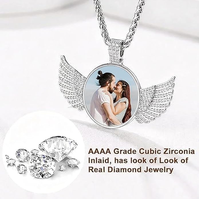 CLYLIFE Picture Necklace Personalized Photo,Custom Disc/Heart Pendant for Men Women Dad Mom Customized Necklace with Chain Photos Memorial Gifts for Mother's Day, Birthday, Anniversary