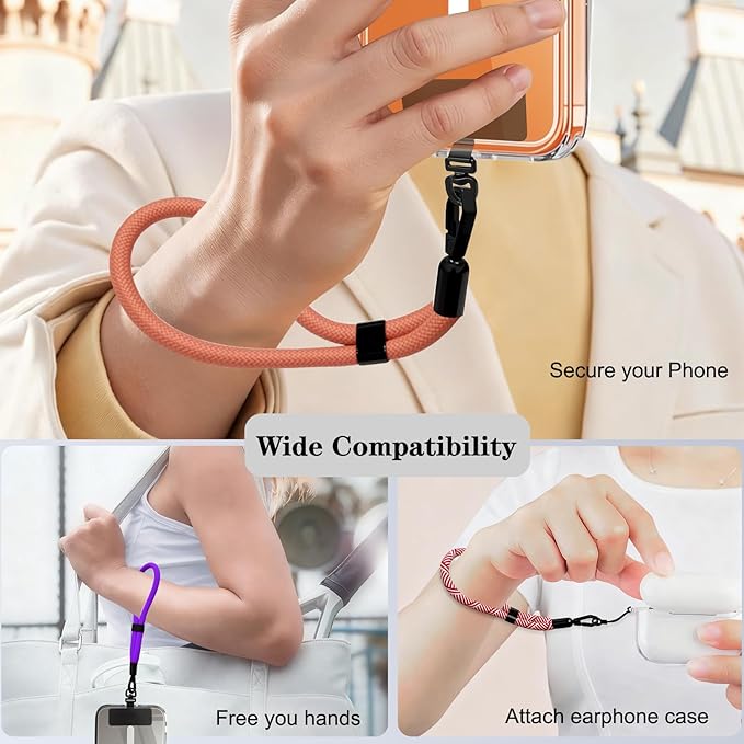 Phone Lanyard, 2 Pack Adjustable Cell Phone Lanyard Hand Phone Wrist Strap with Tether Tabs for Smartphones