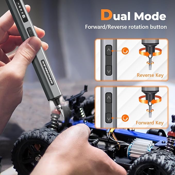 AM ARROWMAX Precison Electric Screwdriver, 74 in 1 Mini Power Screwdriver Set w/ 70 Magnetic Bits, 5 Torque Modes, Red Dot, IF Winning Design, Rechargeable Small Cordless Screwdriver for Phone, DIY