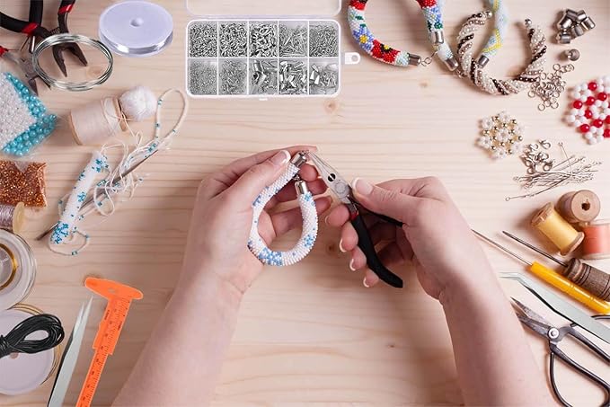 PAXCOO Jewelry Making Supplies Kit - Jewelry Repair Tool with Accessories, Pliers, Findings, and Beading Wires for Adults and Beginners