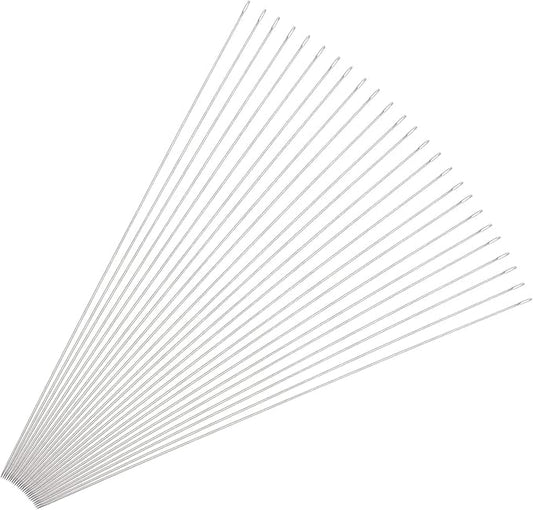 uxcell 25Pcs Beading Needles Fine Thin Long Straight Sewing Embroidery Threads Stainless Steel 4.72 Inch 0.55mm Wire Diameter