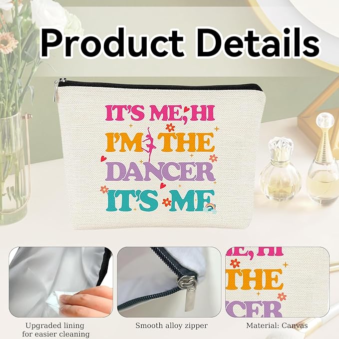 Dance Makeup Bag,Dancing Pouch,Dance Shoes Bag,Gifts for Dancer,Dancing Lover,Girls, Teenagers(I'm The Dancer)