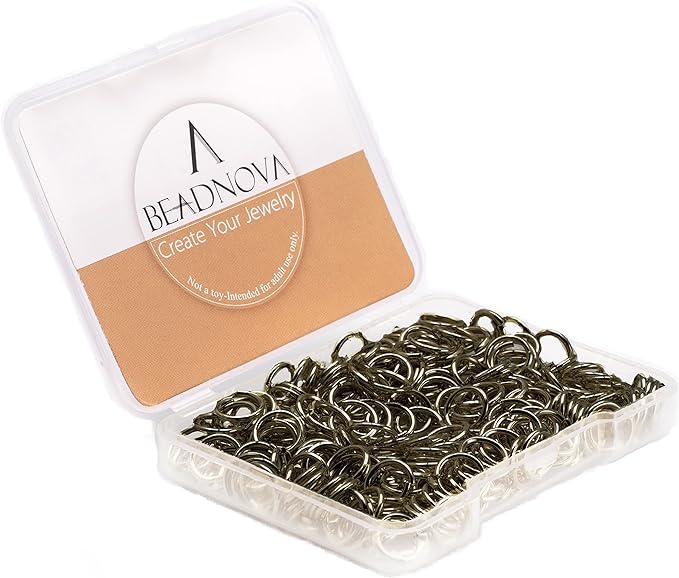 BEADNOVA 8mm Open Jump Rings Copper Jump Rings for Jewelry Making and Keychains (300Pcs)