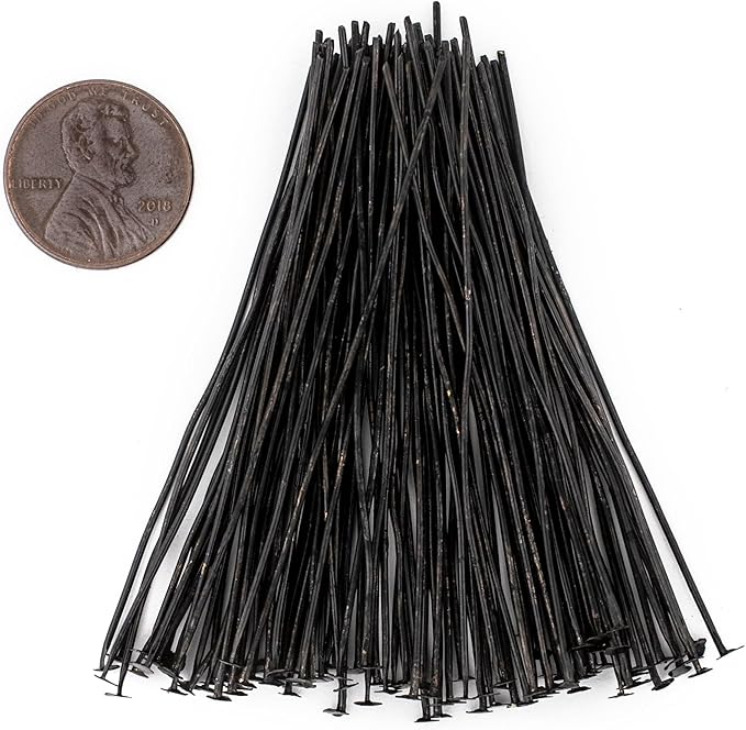The Bead Chest Midnight Brass 21 Gauge 2.5 Inch Head Pins (Approx 100 Pieces)