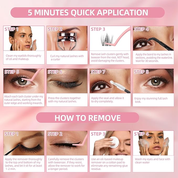 Spiky Fairy Lash Clusters with 0.05mm Thin Band, C Curl Manga Wet-Look Lashes, Most-Used Sizes for Daily Wear,Travel Compact Pack,Budget-Friendly for Beginner&Trial Seeker,FayJoo BOLD FLICKER 11 Lite