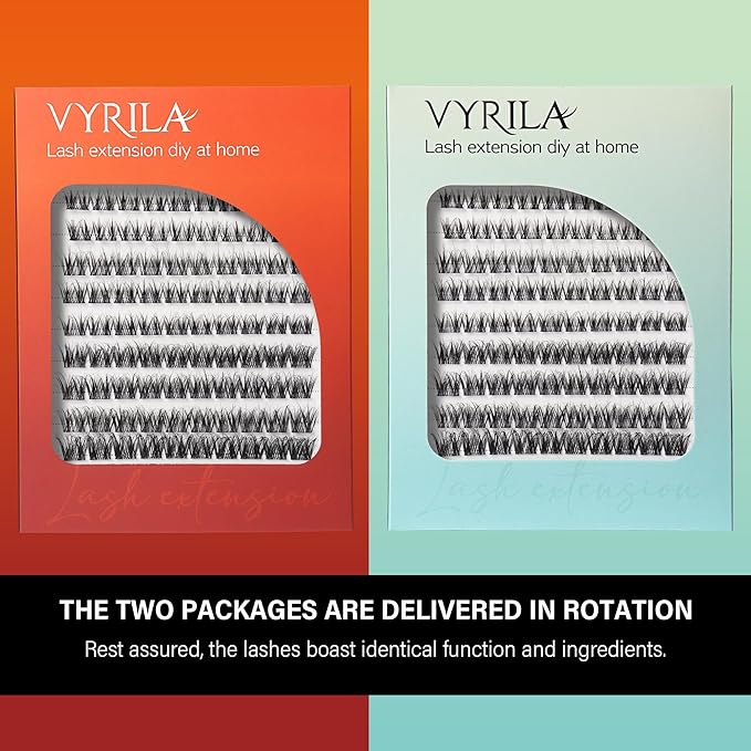 VYRILA Lash Clusters 0.05mm Individual Lashes, 3D Wispy Lashes Clusters, 0.1mm Super Thin Band Resuable Natural Lashes,D Curl Faux Mink Lashes,120pcs Lash Extension (Green Joy-D-0.05-8-16mix)