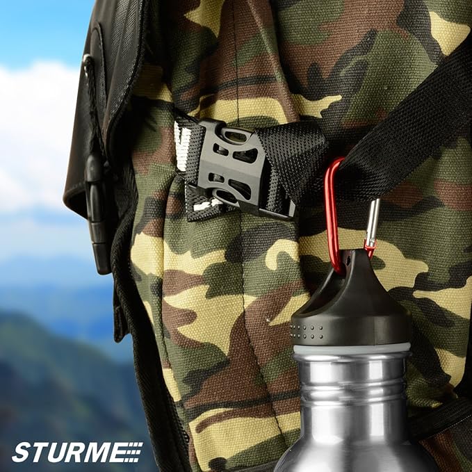 STURME 2" Aluminum D Ring Carabiners Clip D Shape Spring Loaded Gate Small Keychain Carabiner Clip Set Outdoor Camping Mini Lock Snap Hooks Spring Link Key Chain Durable Improved 24 PCS