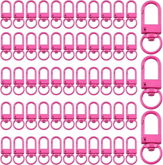 KJML DIY Keychain clip 60pcs Swivel Snap Lobster Claw Keychain Clasps Lanyard Hardware Key Chain Hooks for Bag Charm