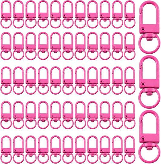 KJML DIY Keychain clip 60pcs Swivel Snap Lobster Claw Keychain Clasps Lanyard Hardware Key Chain Hooks for Bag Charm