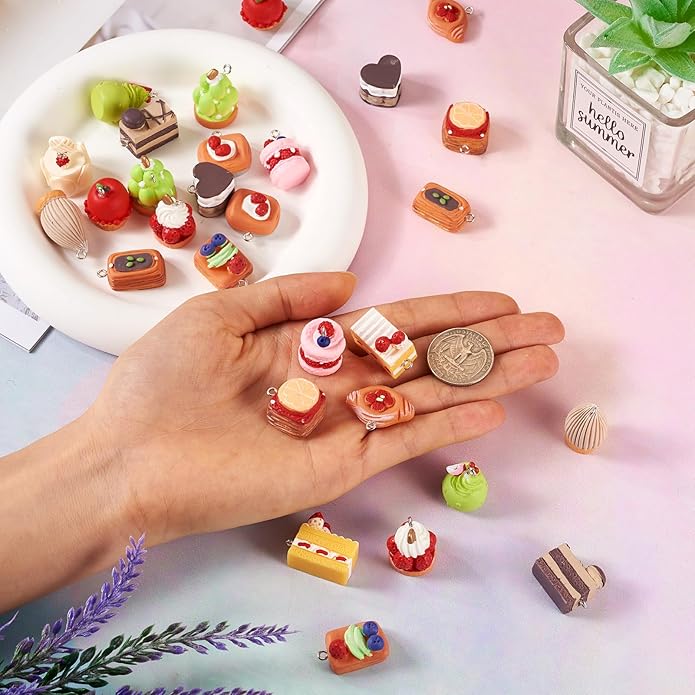 Craftdady Resin Plastic Miniature Food Snack Pendants Charms Ice Drink Juice Pendants Cute Bottle Fruit Keychain Charms Hang Ornament for DIY Craft Earring Bracelet Necklace Jewelry Making