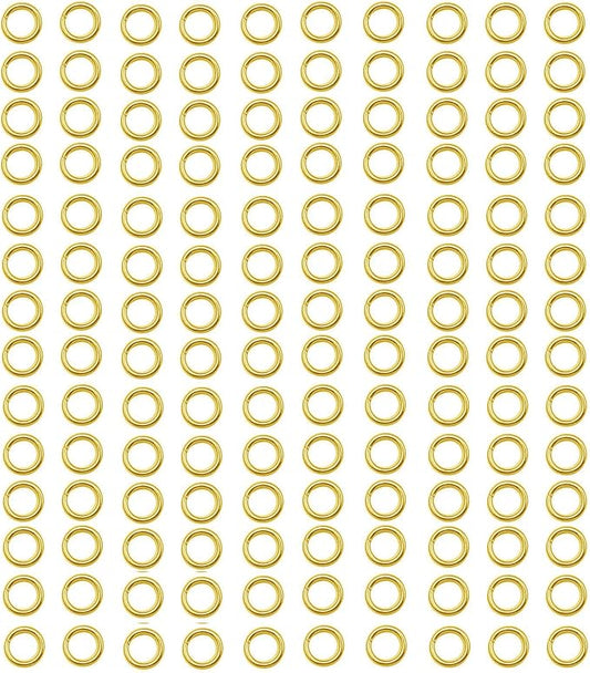 300 pcs Gold Plated Stainless Steel Split Rings Jump Rings Connector Rings for Jewelry Making Necklaces Bracelet Earrings Keychain DIY Craft (13297-Gold, 4mm)